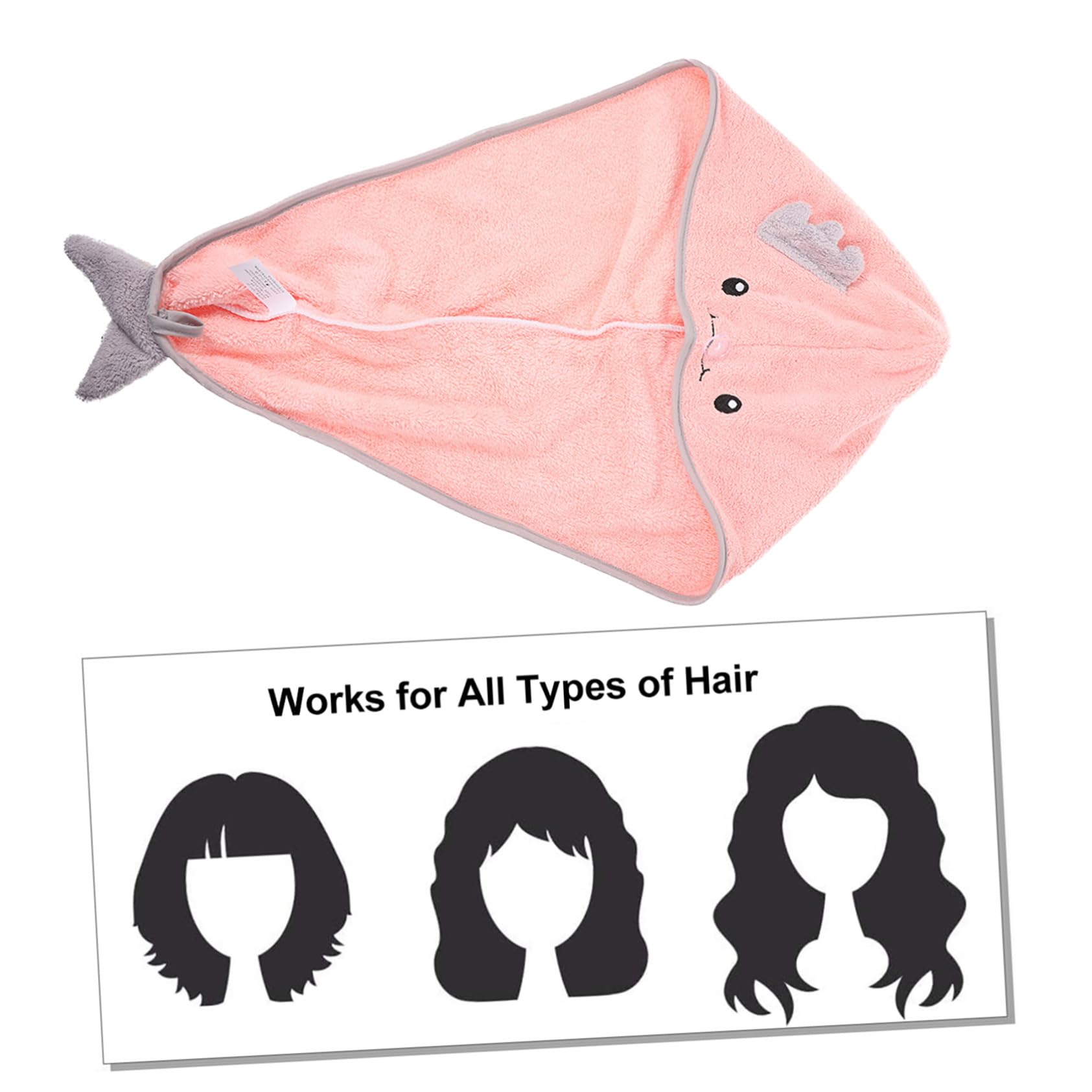 3 Stück Cartoon Mikrofaser Haarturban mit Knopf Schnelltrocknendes Haarhandtuch aus Weichem Fleece für Damen Herren und Leicht Flauschig für Bad Spa Reisen