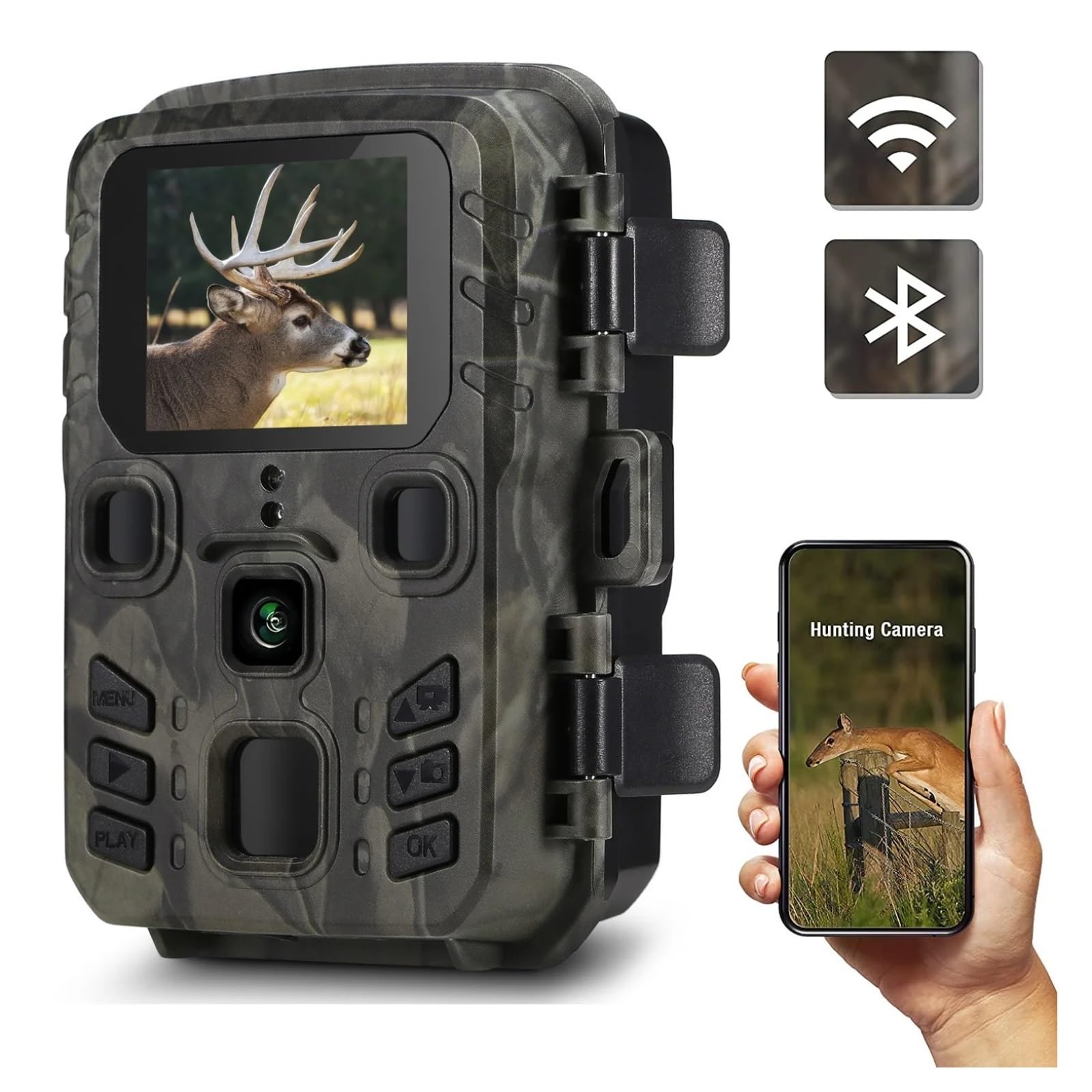 Zewnętrzna Aplikacja WIFI 4K/2,7K 36MP/24MP Kamera Obserwacyjna Wildlife Noktowizor Na Podczerwień Aktywowany Ruchem IP65 Pułapka Do Gier Wodoodporna WyraźNe Obrazy I Filmy(Light green)