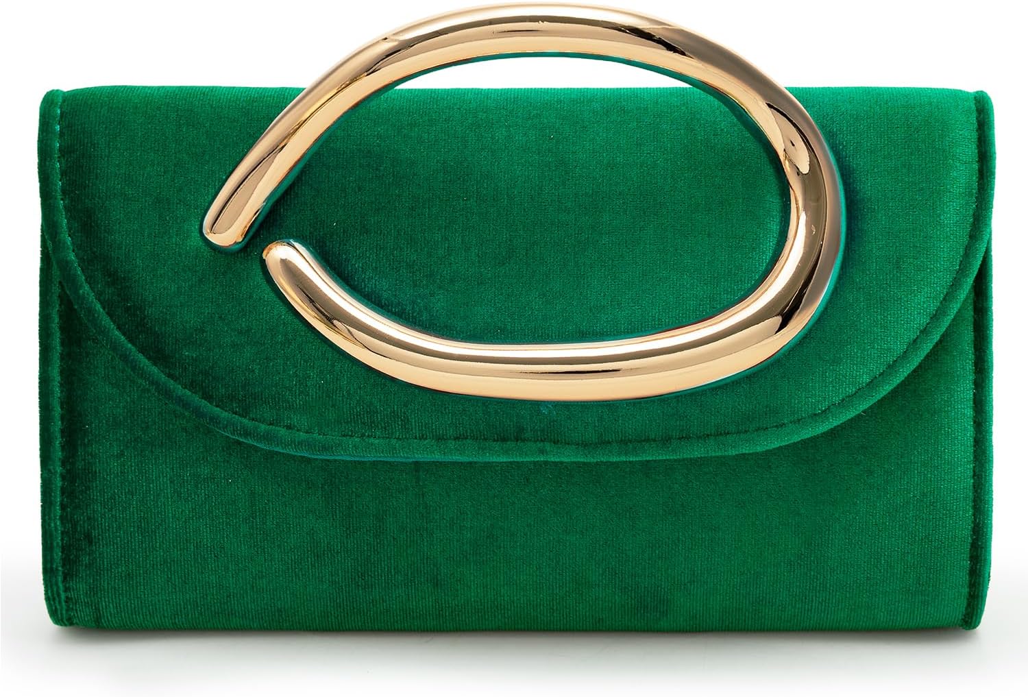 CARIEDO Flip Envelope Clutch for Women -Metal Handle Shoulder Crossbody Purse for Wedding Party