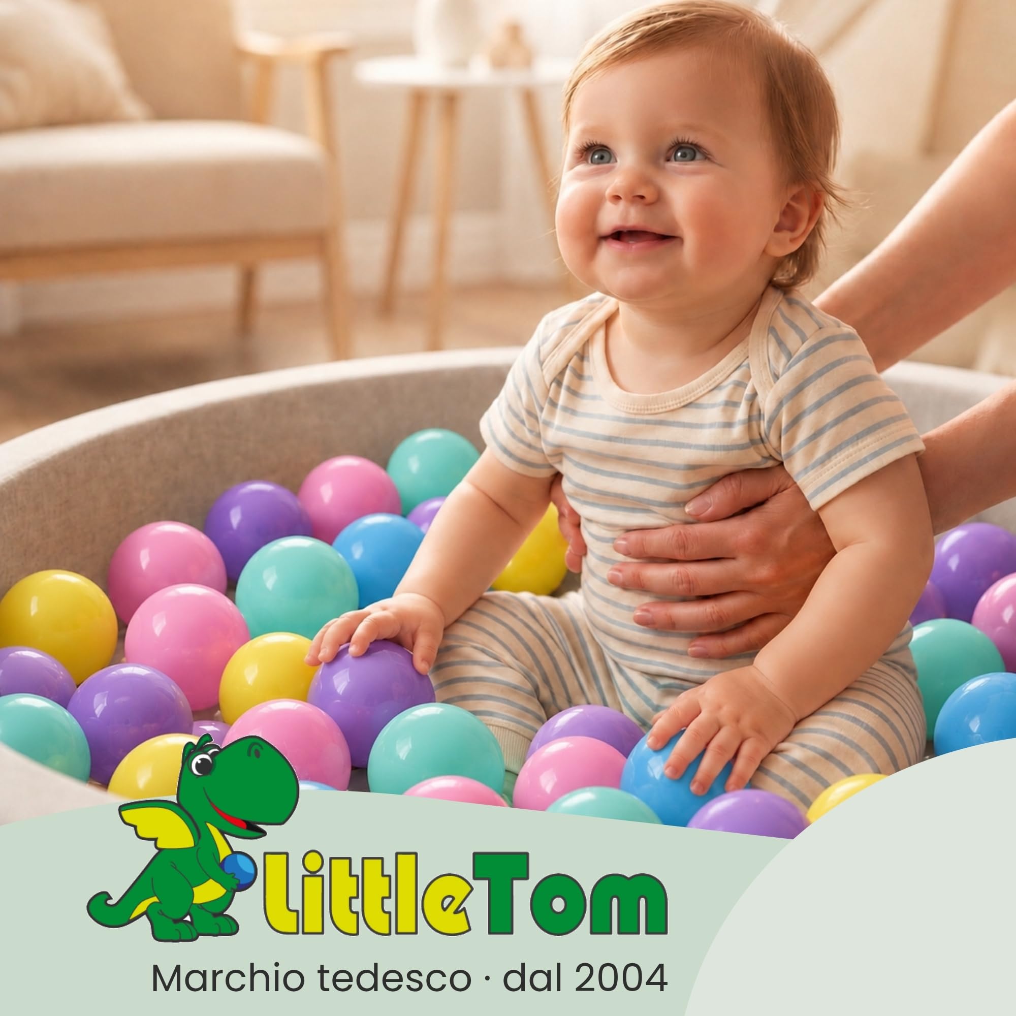 LittleTom Dalla Nascita: 1000 Palline per Piscina Bambi 5,5cm - Palline Plastica Bambini Colorate - Palline Gioco Palla per Piscina Giochi per Piscina Neonato - Palline Bimbi Colorate Palloni Piscina
