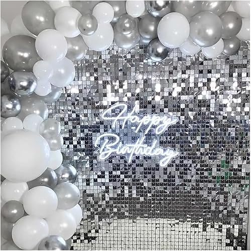 Miniatura 8 de Maytopia Telón de fondo de pared brillante con lentejuelas, accesorios de cabina de fotos, decoración de fondo de fiesta, decoración de fondo para