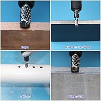 Vista 8 de Juego de 10 rebabas de carburo con mango de 1/4 con caja transparente, diámetro máximo de cabeza de 0.394 in, brocas de amoladora de troquel