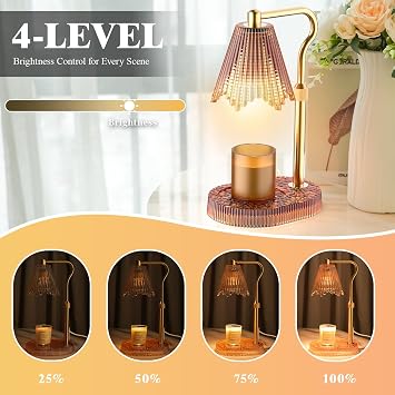 Candle Warmer Lamp, Timer & 4-Level Dimmer, Adjustable Height