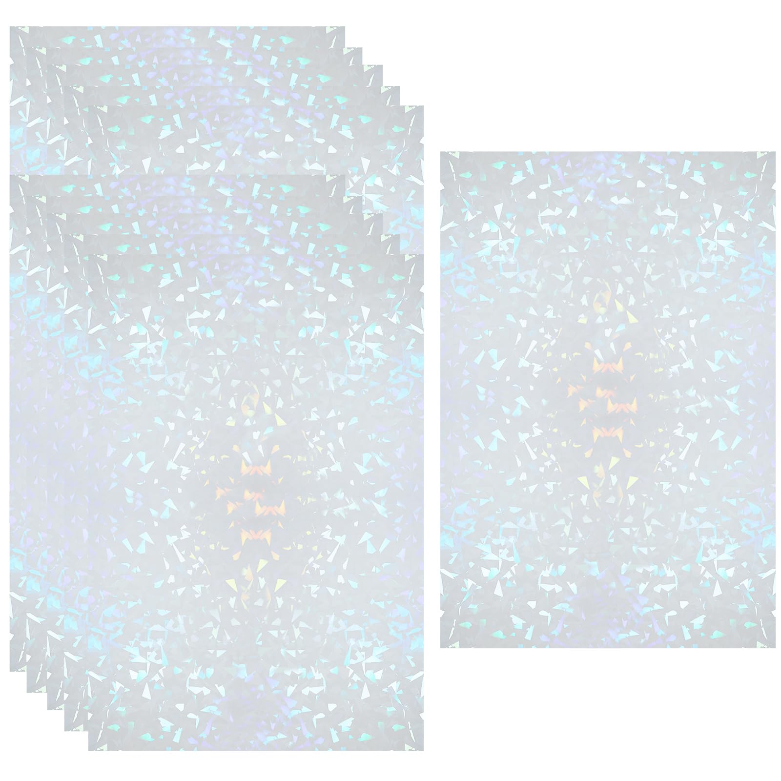 Lind Kitchen 10pcs A4 Size Adhesive Transparent Vinyl for Stickers Transparent Holographic Overlay Holographic Vinyl Overlay Holographic Lamination Sheets (Colorful Fragment Film)