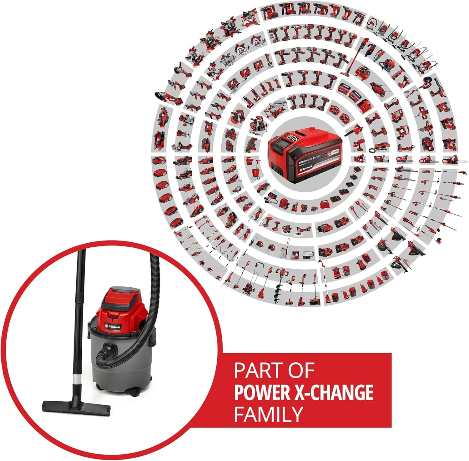 Einhell TC-VC 18/15 Li-Solo Power X-Change Aspirador en seco y húmedo 18V 15L Li-Ion