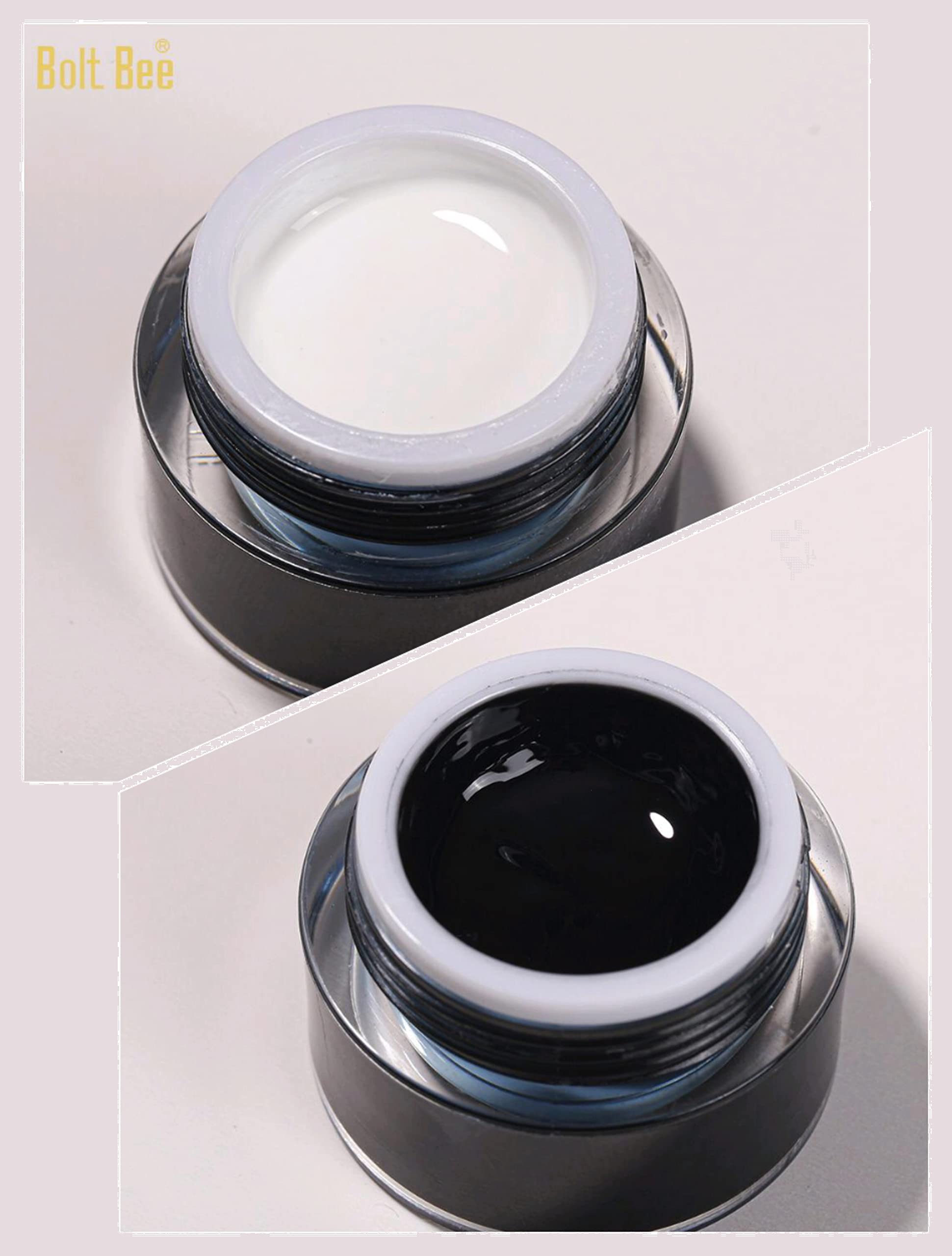 BOLT BEE Nail Painting Gel Drawing Line Polish/Dotting Nail/Nail Design Nail Gel Polish Soak Off Gel Liner (Black&White Combo)