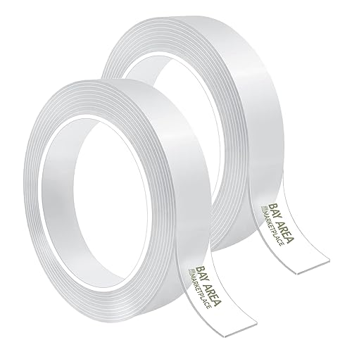 BAY AREA MARKETPLACE Cinta adhesiva de doble cara, cinta adhesiva de doble cara resistente, cinta de montaje transparente extraíble (2)
