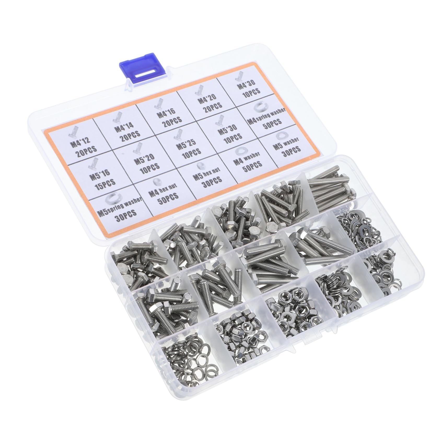 Cabilock 375Piezas Kit Tornillos Tuercas y Arandelas Inoxidable para Reparaciones de Maquinaria Muebles y Vehículos Resistente y Duradero