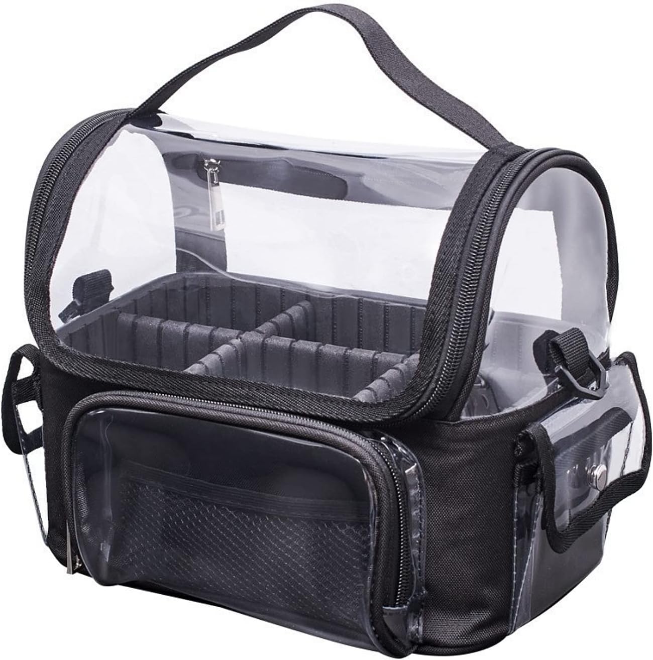 Fohome Makeup Cosmetic Bag, Large Capacity Makeup Brush Case Professional Makeup Artist Travel Toiletry Bag, Waterproof Women Travel Storage Bag for Cosmetics, Toiletry, Jewelry, Digital Accessories