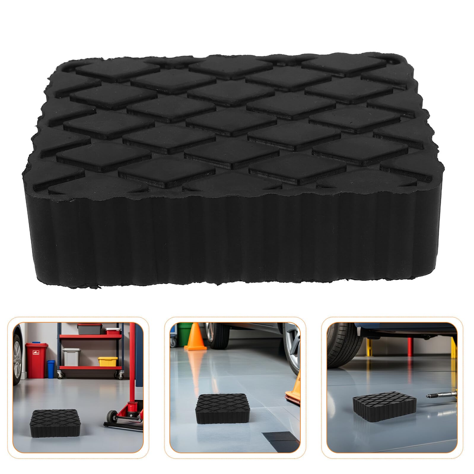 PLAFOPE Supporto in Gomma Elastico per Sollevatore Auto Pad Antivibrante per Protezione Telaio Veicoli Blocchetto Resistente per Sollevatori Pesanti Nero