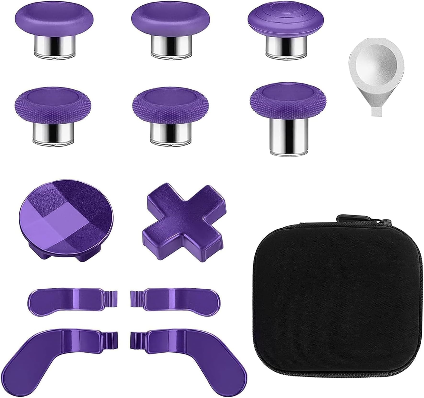 VANPARK Accessories for Xbox One Elite Series 2 Controller(Model 1797), Metal Thumbsticks Replacement Parts Kits Compatible with Xbox Elite Wireless Controller Series 2 Core(Purple)