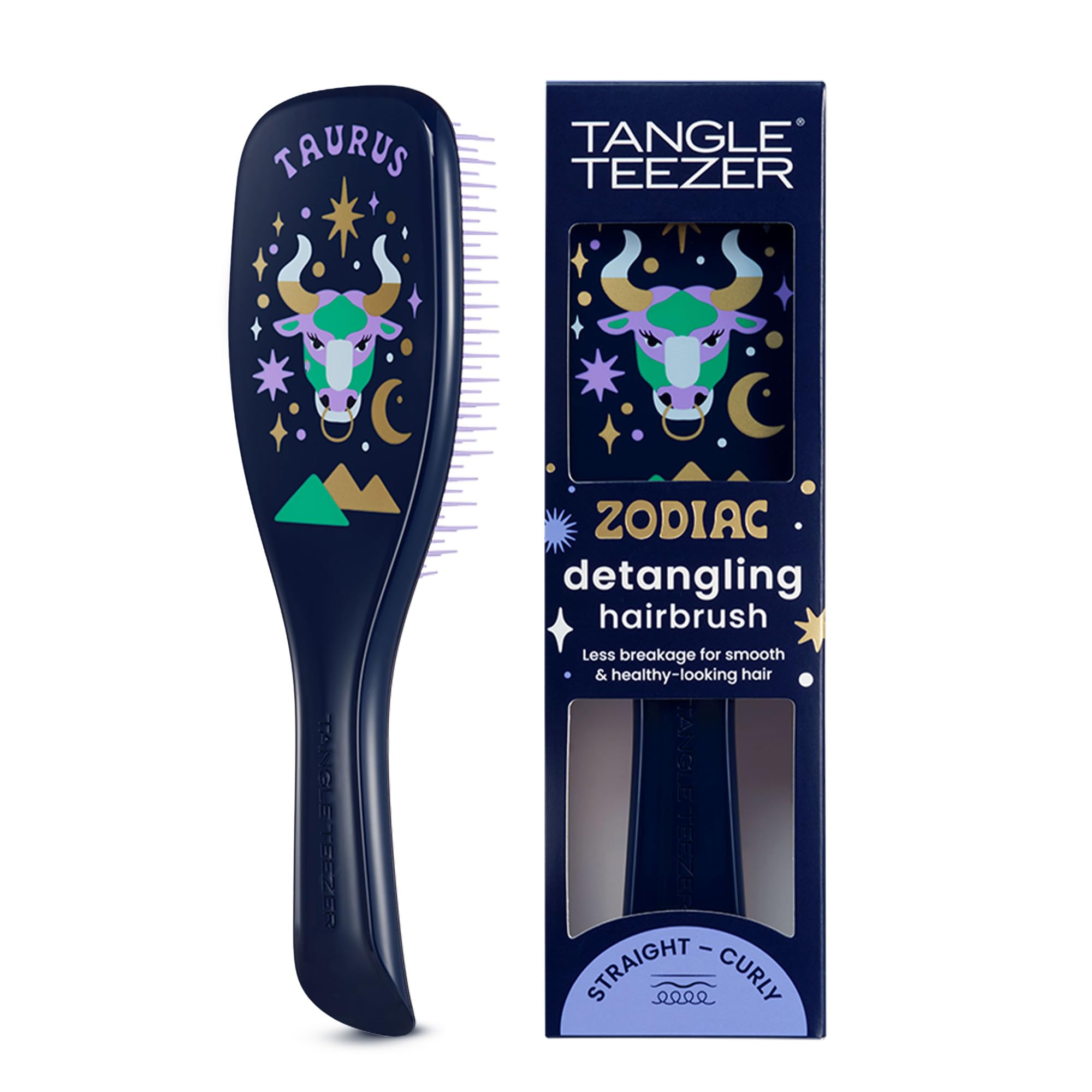 Tangle Teezer Zodiac Ultimate Detangler Hairbrush for Wet & Dry Hair, Eliminates Knots & Reduces Breakage for All Hair Types, Taurus