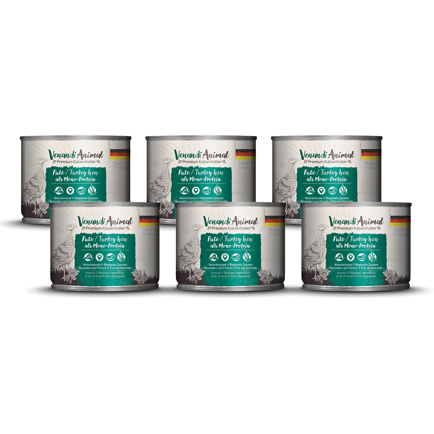 Venandi Animal Premium Cat Food, Horse as Monoprotein, Wet Food, Grain-Free and Natural, Pack of 6 (6 x 200 g) — view 25