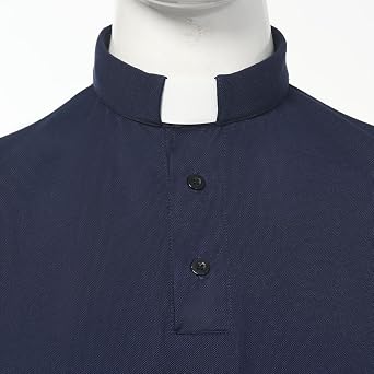 Men's Clergy Tab Collar Polo Shirt Short Sleeve Pastor Minister Preacher Shirt