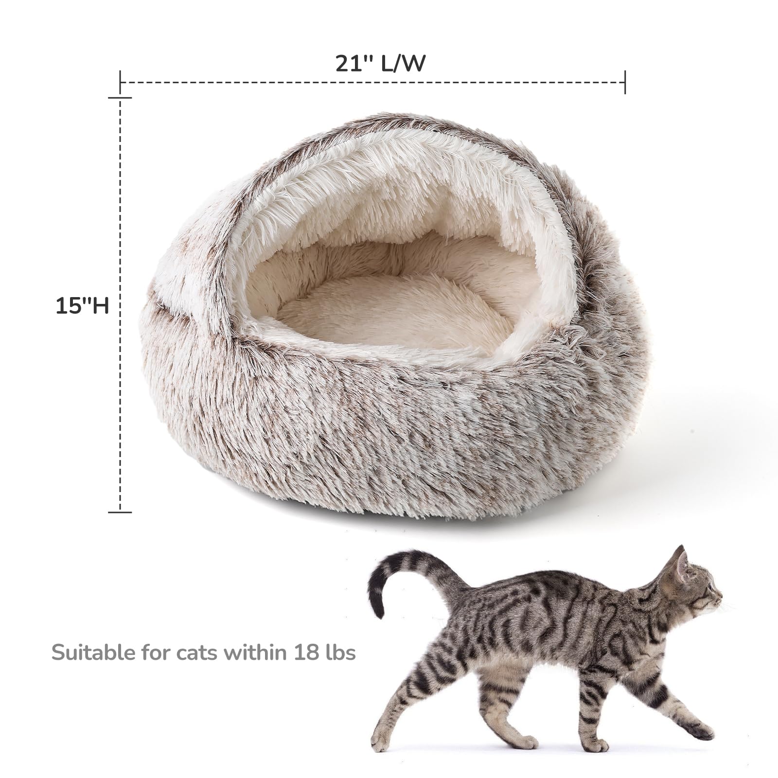 CATISM Cuccia per gatti, lavabile, per gatti, in peluche, per animali domestici, per animali domestici, per cuccioli, colore: marrone caffè