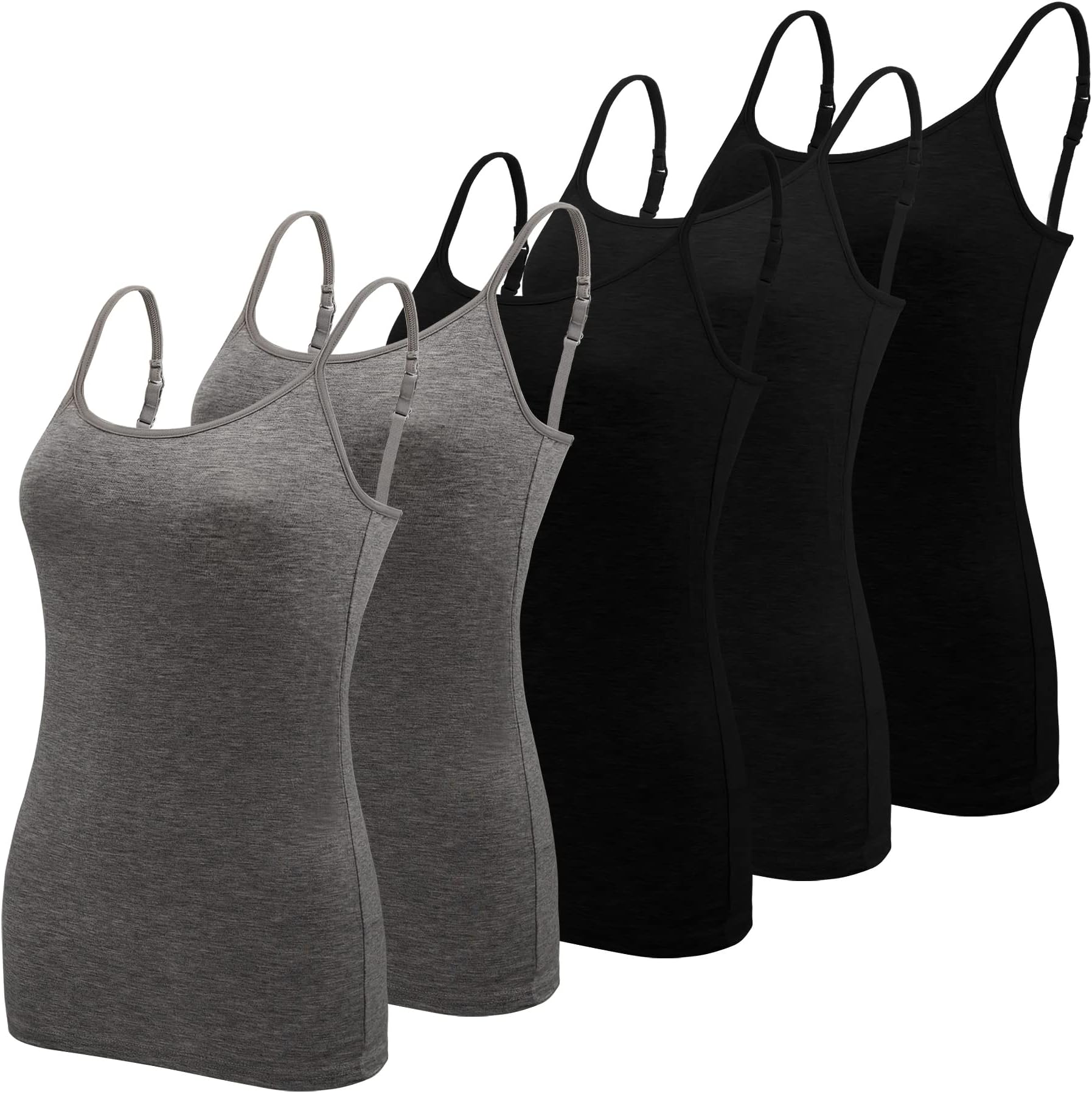 5 Pieces Basic Camisole Adjustable Strap Vest Top for Women and Girl