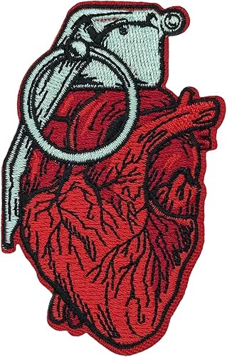 Parche para planchar, parche de corazón de granada, divertida insignia bordada de dibujos animados, parche de reparación para planchar o coser,