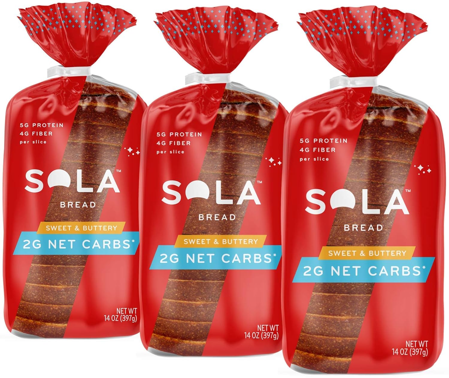 Sola Low Carb & Keto Friendly Bread, Sweet and Buttery - 5g of Protein & 4g  of Fiber Per Slice, Reduced Sugar, Plant based, Low Calorie Bread - 14 OZ  ...