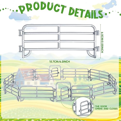 Miniatura 3 de Juego de 40 accesorios de esgrima de corral de caballo, juguete de plástico para valla de granja, granero, paddock, caballos, establo, animales de