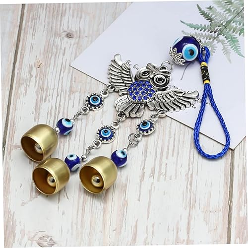 Miniatura 7 de DOITOOL 1 colgante de búho azul para el hogar, buena suerte, adorno colgante de ojo malvado búho decoraciones para salas de casa mal de ojo colgante