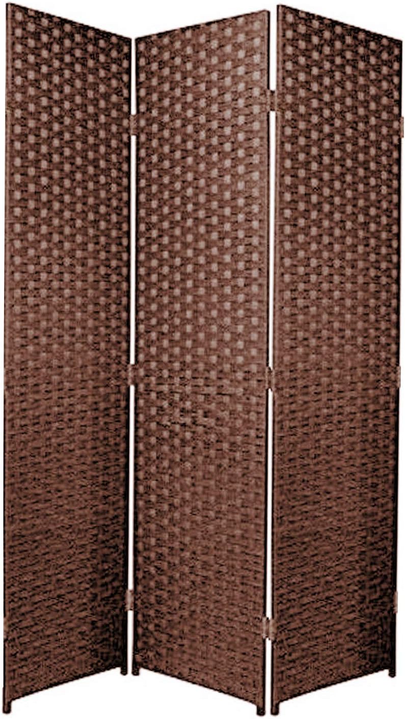 Enyaa Room Divider Screen Privacy Panel - Folding Paravent 3 Panel Divider Screen - Partition Wall Panel Privacy Furniture - Dark Brown