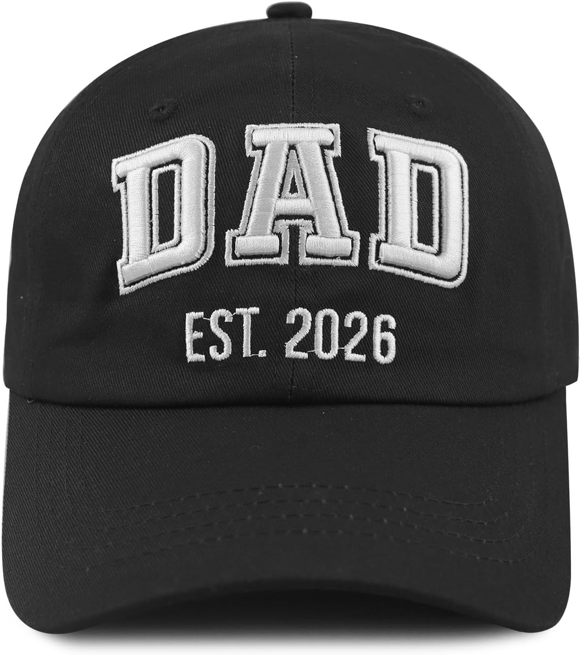 2PCS DAD MOM EST 2026 Hats for Men Women, Adjustable Cotton 3D Embroidered New Parents Gifts Baseball Cap