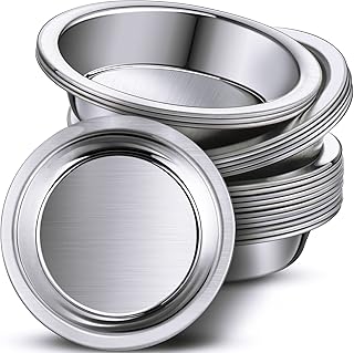 50 Pieces Paint Palette Set Stainless Steel Paint Pallet Small Round Paint Tray for Artist Watercolors Metal Makeup Mixing...