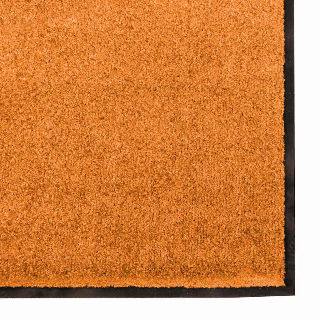 Felpudo naranja y negro 120 x 300 cm de 100% poliamida para interior y exterior, antideslizante, lavable, duradero, atrapa la suciedad, adecuado para puerta de casa, balcón, terraza y pasillo