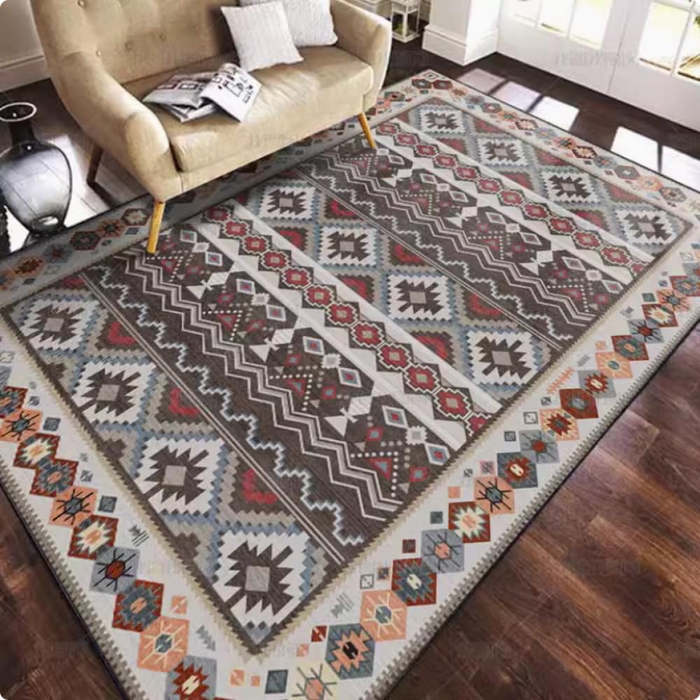 Art Vintage Tapis De Salon Chambre À Coucher Décoration Intérieure Canapé Table Basse Tapis Ethnique Entrée Tapis De Salle À Manger Antidérapant 200x300cm