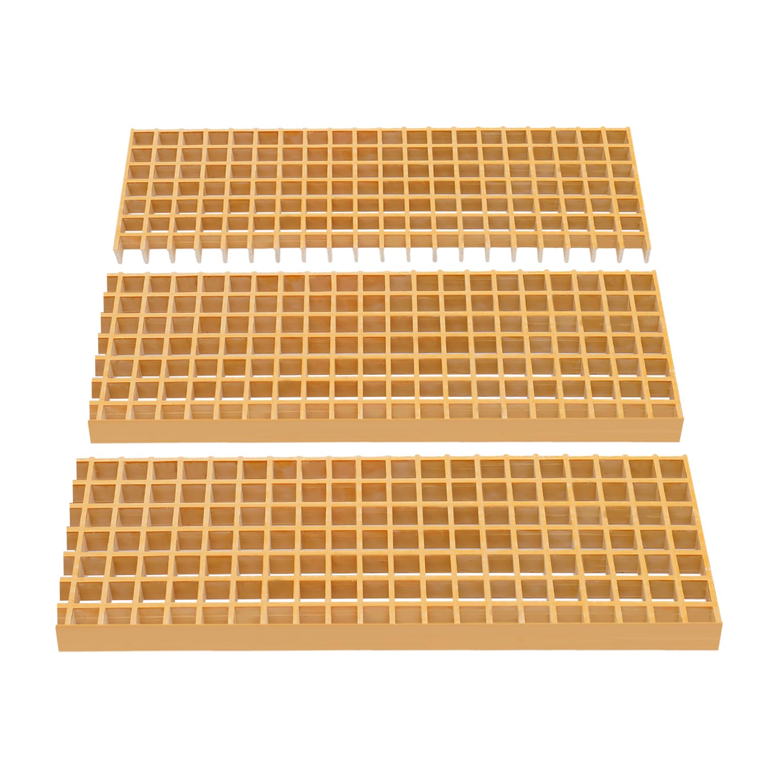 3 piezas de rejilla de plástico para estera de drenaje resistente para cañas de drenaje y calzado, garaje, escaleras de protección contra incendios, vías 80 x 27 x 3,8 cm, amarillo