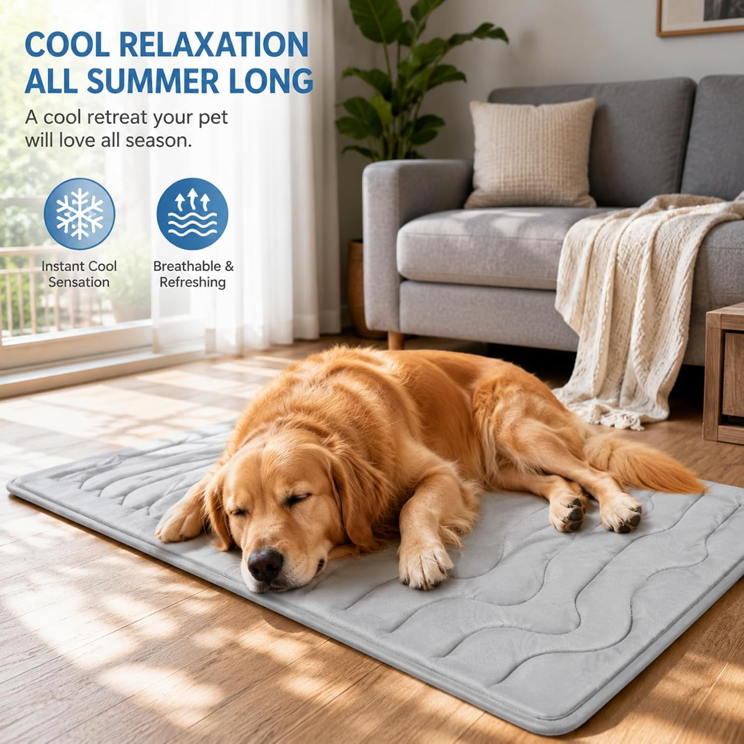 Alfombrilla Refrescante Para Perros PawFroste, Lavable Y Portátil, Con Efecto Refrescante Instantáneo, Duradera, Resistente A Los Arañazos Y Transpirable, Ideal Para Gatos Y Perros En Verano (#D,XL)