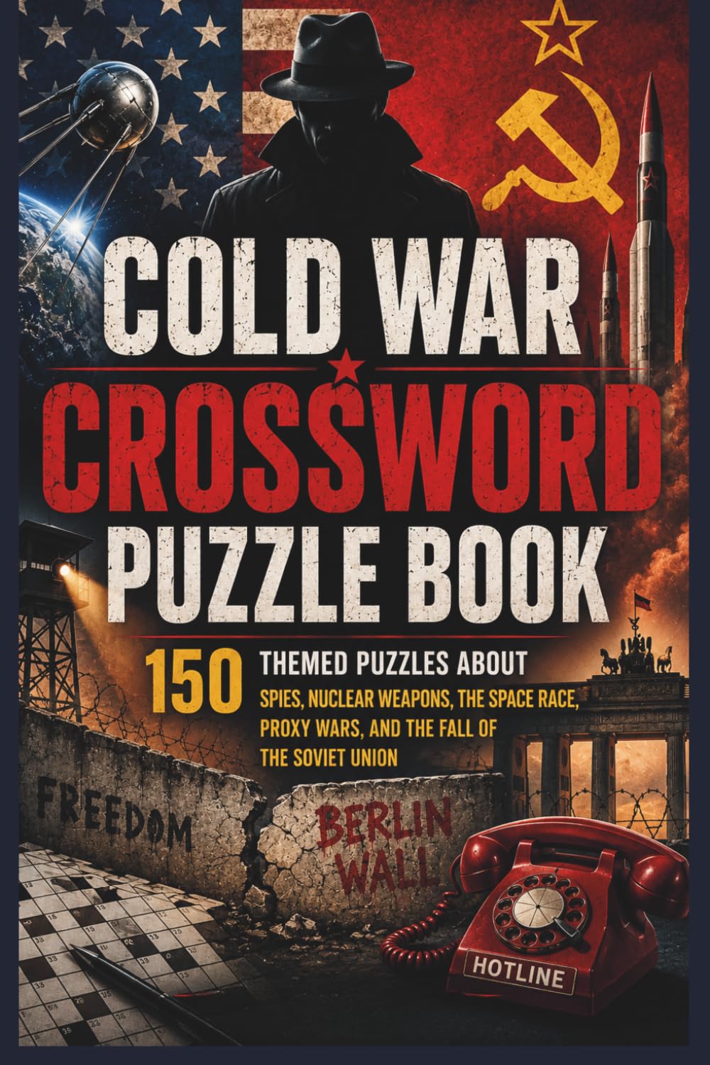 COLD WAR CROSSWORD PUZZLE BOOK: 150 Themed Puzzles About Spies, Nuclear Weapons, the Space Race, Proxy Wars, and the Fall of the Soviet Union