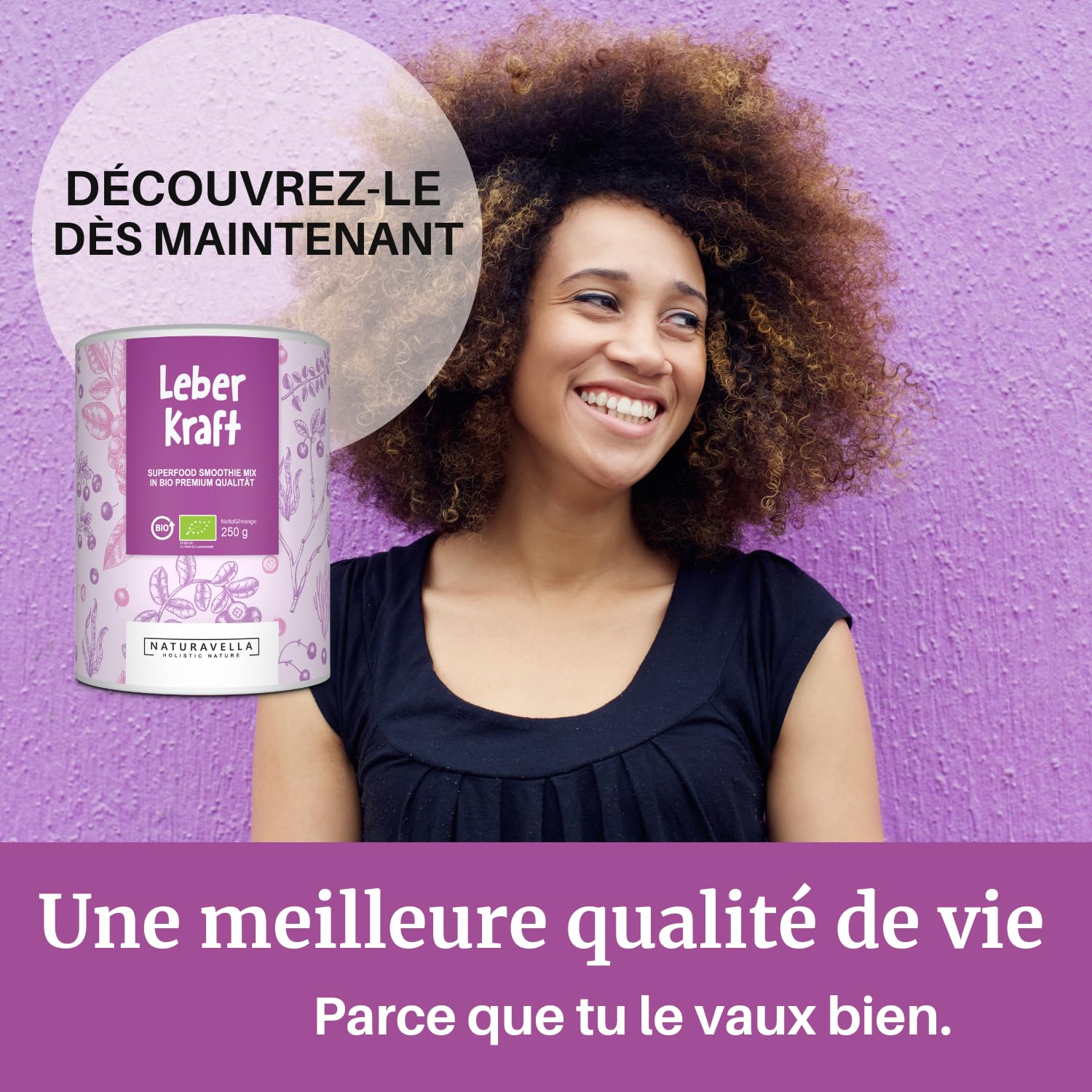 Dr Haider's LeberKraft® Mélange pour smoothie aux superaliments Heavy Metal Bio Premium | Recette originale selon Anthony William (Méd. Médium) - végan, testé en laboratoire, 250 g