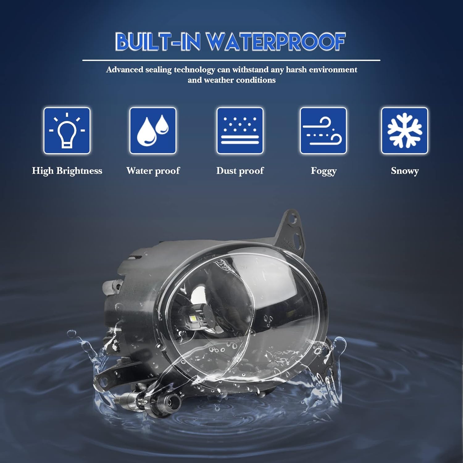 RP Remarkable Power, LED Fog Light for 2008 2009 2010 2011 2012 2013 2014 Lancer Non-Evo DRL Bumper Chrome With Bulbs and Wiring Harness& Clear Lens Black Bezel Kit FL12230