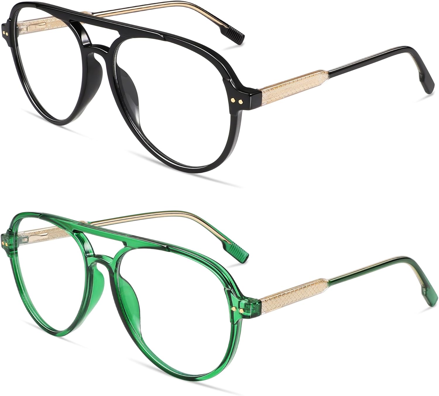 AMOMOMA Retro Blue Light Aviator Reading Glasses for Women Men,Vintage Computer Reader Frame 2.0 1.5 AM6155 - Image 2