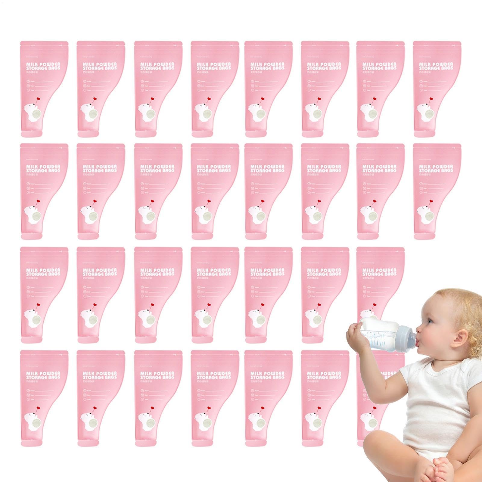Milk Bag - 30pcs Milk Powder Storage Bags | Portable Báby Formula Pouches | 50g Leak-Proof Sealed MilkPowder Pack | Travel Feeding Storage Bags for Infаnt, Toddĺer