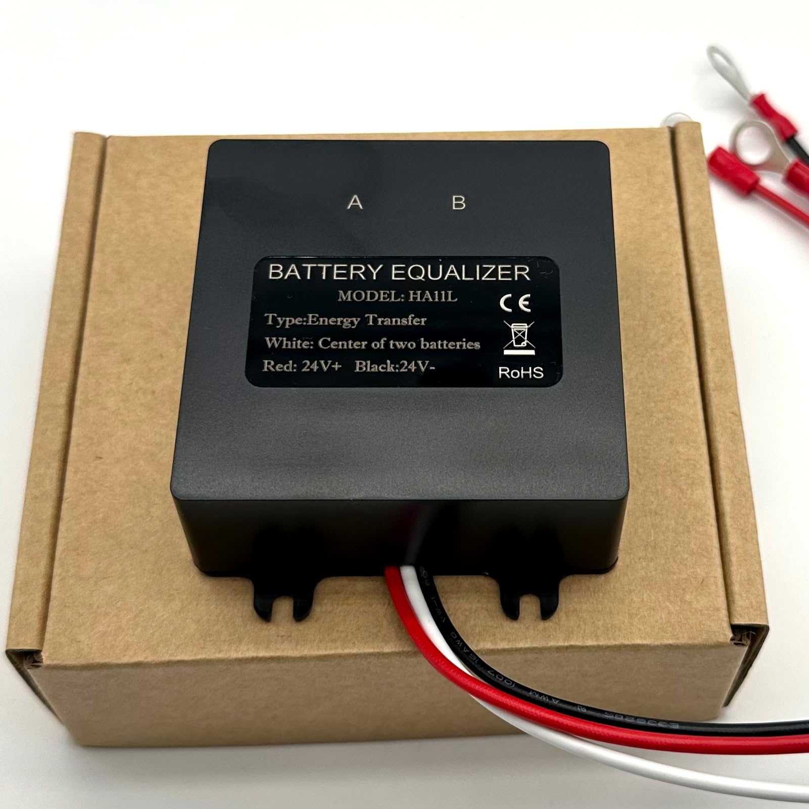 Equalizzatore Batteria 24V, 2 x 12V Batterie Balancer Bilanciatore Batteria Display Digitale Equalizzatore Batteria Bilanciatore con Display LED per Batteria al Litio Piombo Acido