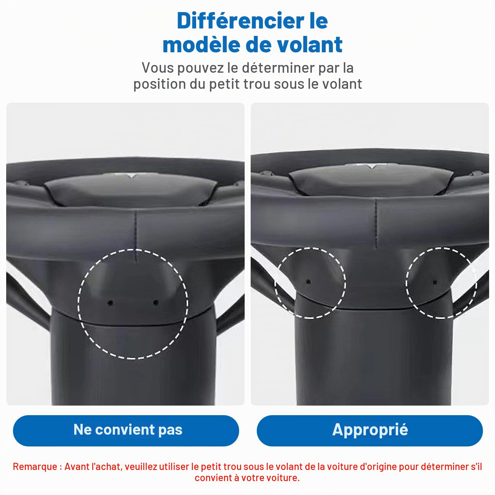 Volant modifié chauffant personnalisé pour ModelY/3, cuir noir