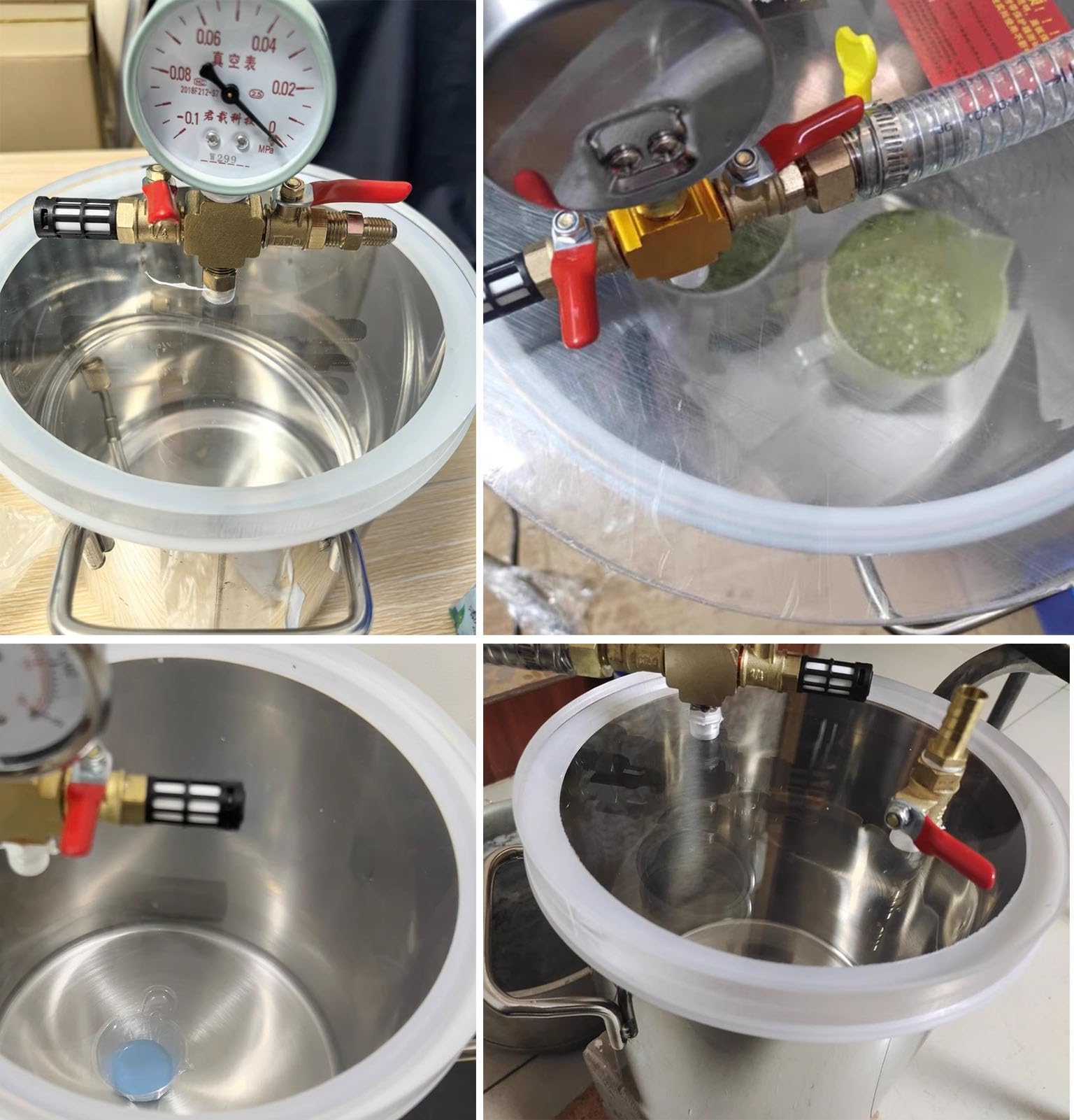 Camera Sottovuoto Camera a Vuoto/pentola a Pressione per Colata di Resina Epossidica, Recipiente per Degasaggio ed Eliminazione delle Bolle, Serbatoio a Vuoto in Acciaio Inox(1.6 Gallon/6L)