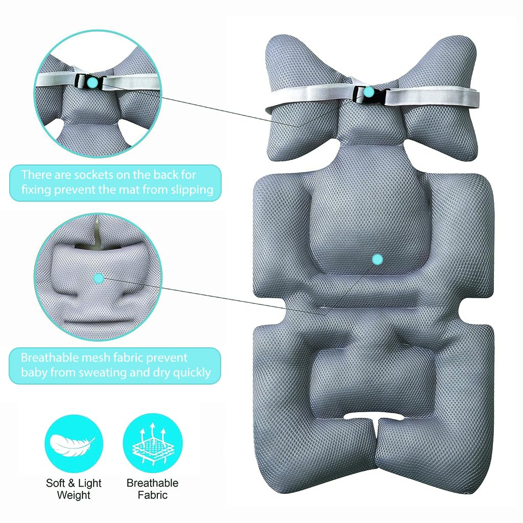 SNOWIE Soft Baby Stroller Seat Cushion Pushchair Seat Liner 3D Air Mesh Pram Soft Baby Stroller Cushion Seat Pad Star Print Baby Stroller Cushion Pad Stroller Accessories for Baby,Grey 1