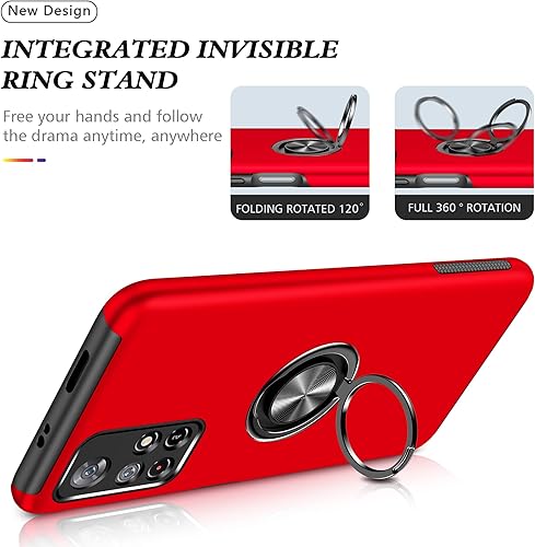 Miniatura 2 de Funda para Xiaomi Redmi Note 11 5G con protector de pantalla, Redmi Note 11T 5G, suave al tacto de grado militar resistente con soporte de anillo,
