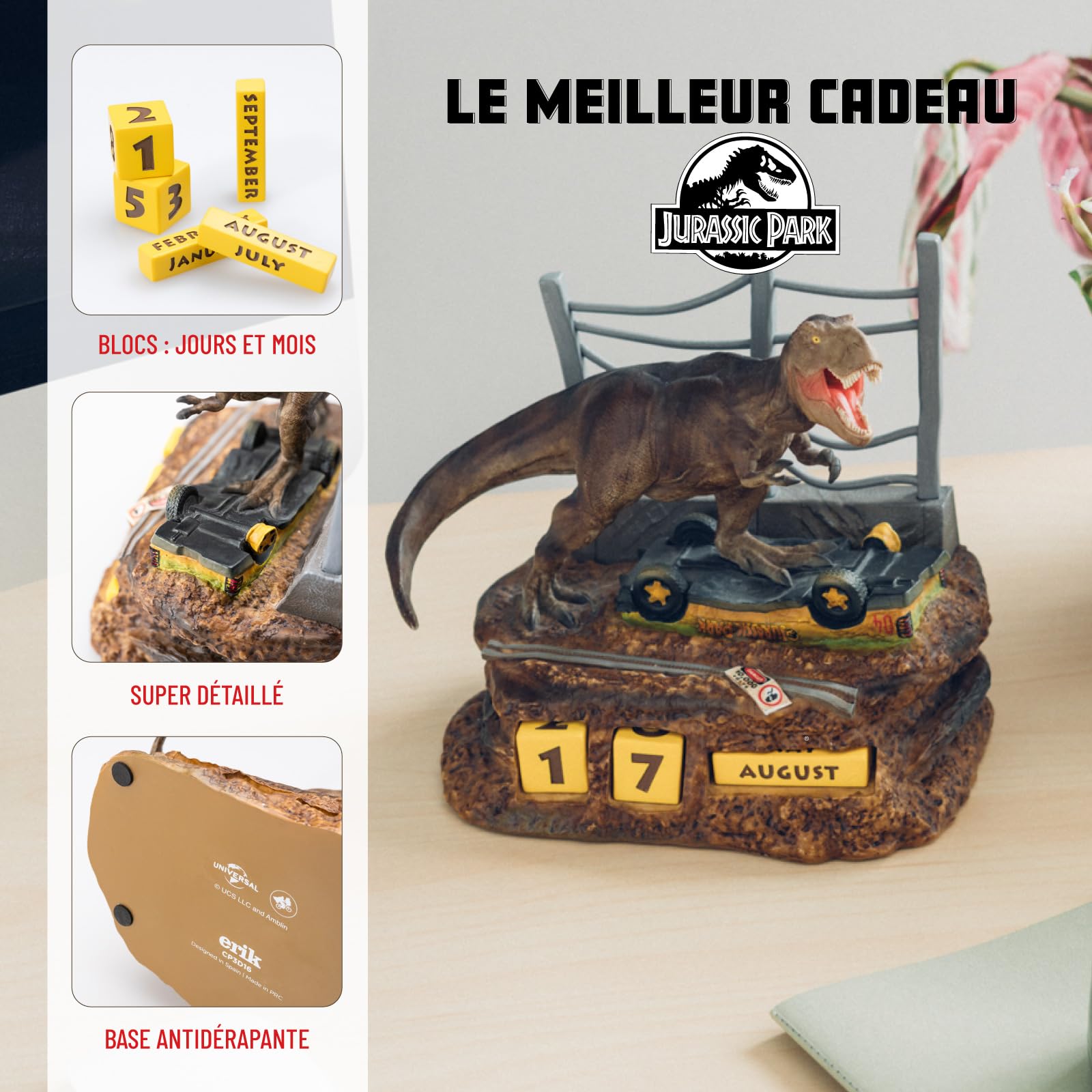 Grupo Erik Calendrier Perpétuel Jurassic Park Figurine 3D pour Enfant