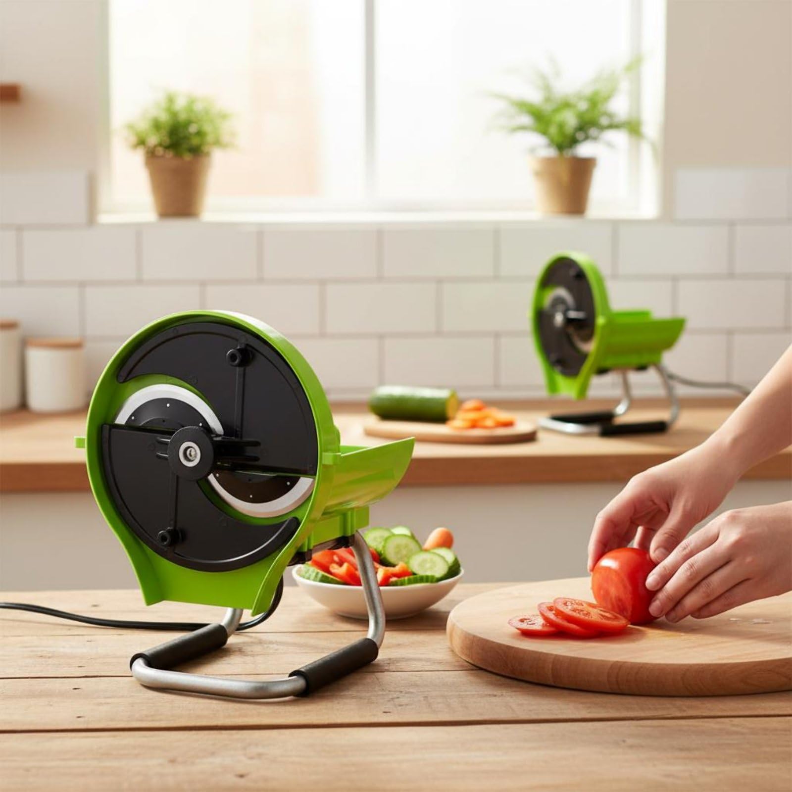 Qianly de Verduras Manual Rebanador Mandolina con de Acero Inoxidable Ahorra en Preparaciones Adecuado para Cocina Diaria Preparación de Ensaladas Aperitivos Hogar