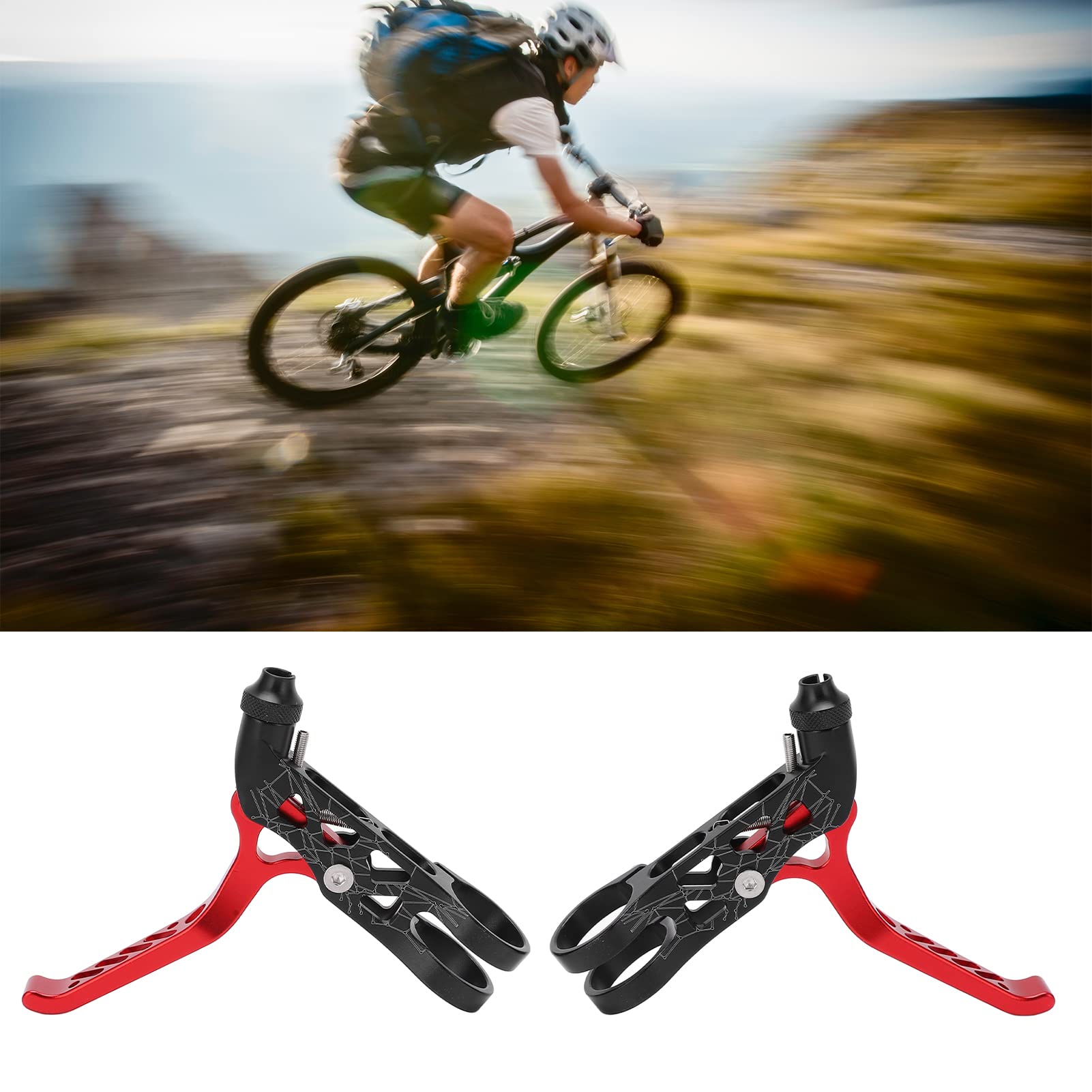 Kadimendium Fahrrad-Bremshebel, Fahrradbremse, leicht, stabil, 22,2 mm Öffnung, Aluminiumlegierung für 3sixty Mountainbike (rot)