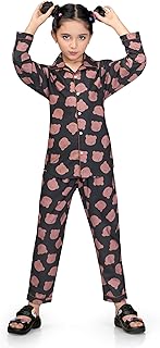 CLUB96 Girls Pure Cotton Printed Night Suit | Long Sleeve Shirt &amp; Pyjama Set | Soft &amp; Breathable Kids Sleepwear &amp; Loungewe...