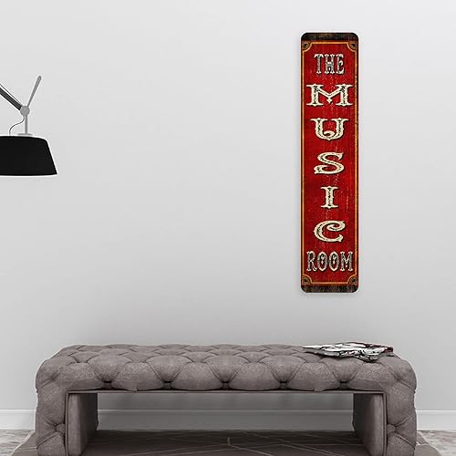 Vista 3 de The Music Room Sign Vintage Looking Rustic Sign Studio Músico Regalo Profesor 4x18 204182001031