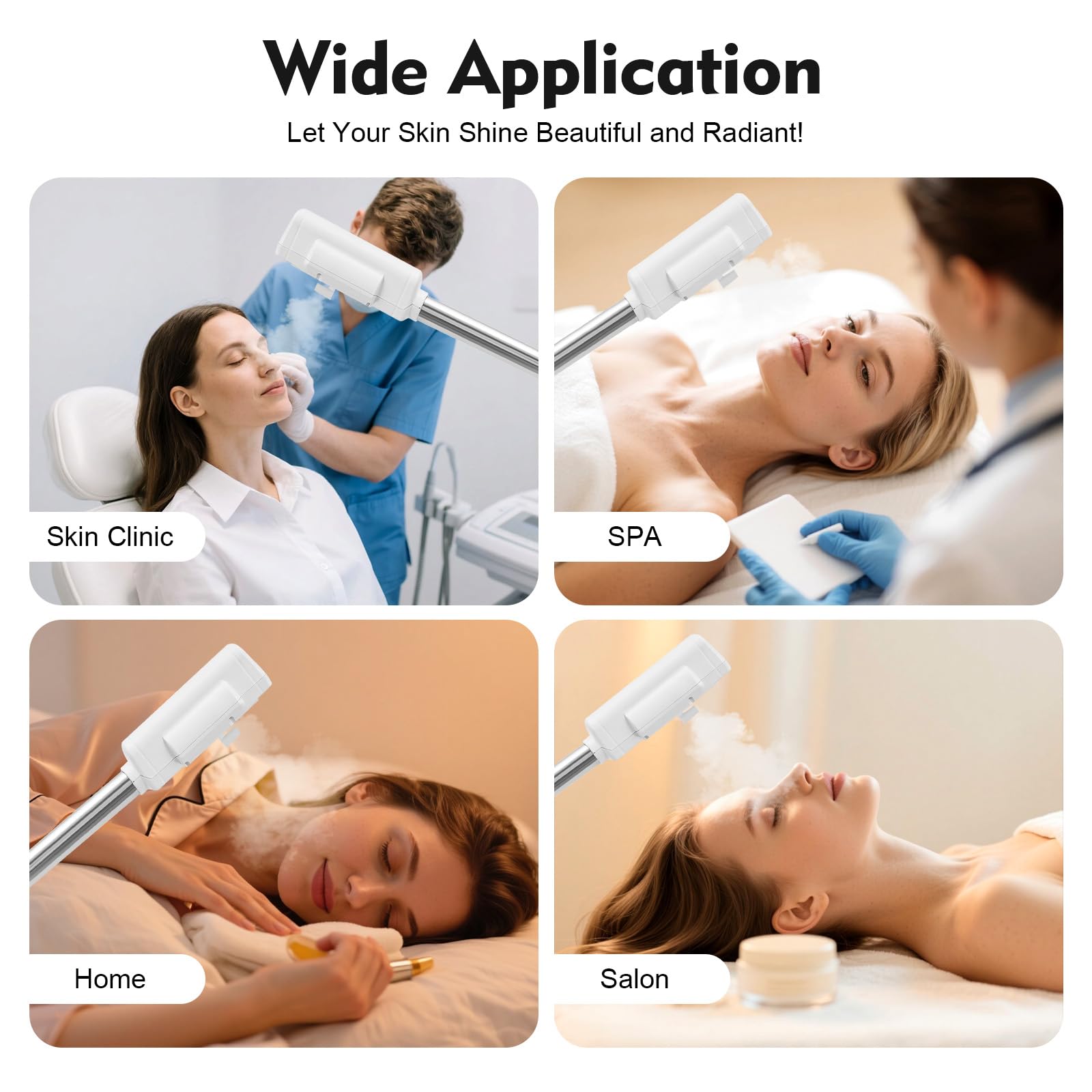 MINRS Vaporizador facial, salón de belleza, sauna facial, vaporizador, vaporizador, cuidado facial, boquilla giratoria 360°, para el hogar, salón o spa