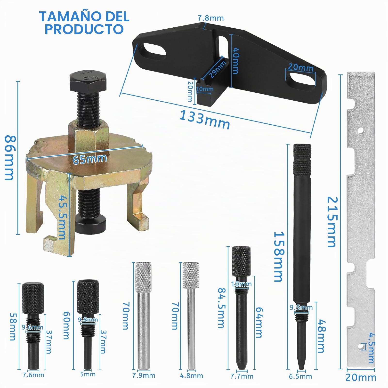lalago 18 Piezas Herramientas de Sincronización Árbol de Levas del Motor, Nockenwellen Kurbelwellen, Steuerzeiten Werkzeug Compatible con Ford Mazda 1.4 1.6 1.8 2.0 Di/TDCi/TDDi Eco-Boost 1.6 Ti-VCT