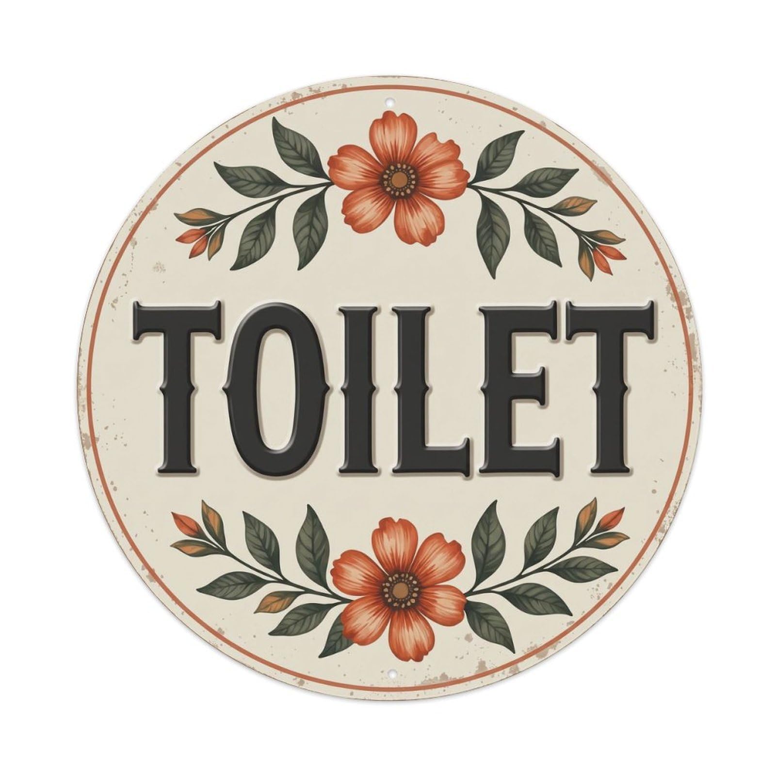 Okahys 8X8inch(20X20cm) Toilet(Wc) Signage Lavender Vintage Metal Tin Sign