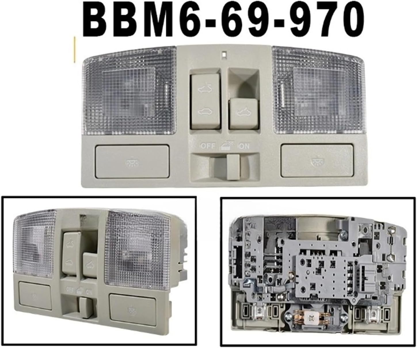 BBM6-69-970 interior lights & Sunroof Switch Button Gray,Compatible With Mazda 3 2010-2013 car Dome Light Fit Interior Replacement